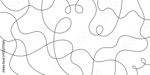 Tangled seamless background. Repeating vector pattern with messy intertwined lines. Chaotic pattern with editable lines. Modern seamless pattern for textiles and fabrics. 