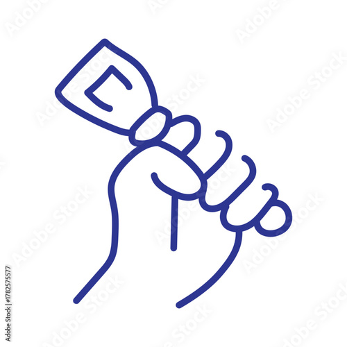 Hand tightly gripping a bottle opener, ready to uncork refreshment