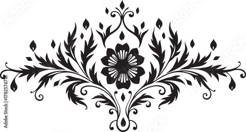 Elegant Floral Ornament Silhouette Vector Bundle