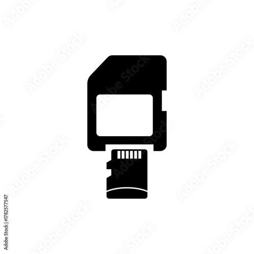 Solid Style Micro SD Card Inserted into Standard Adapter