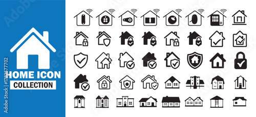 Home Icon Collection Set, Smart House and Real Estate Vector Symbols