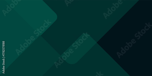 Dark green abstract background with gold lines and shadow. Geometric shape overlap layers. Transparent squares. Modern luxury rounded squares graphic pattern banner template design
