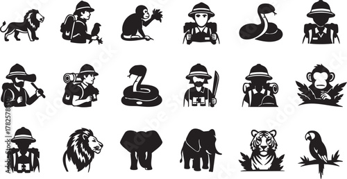 Safari Adventure and Wildlife Silhouettes