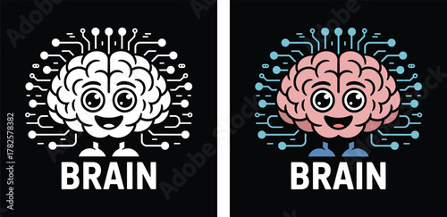 Brain Cartoon Logo Design