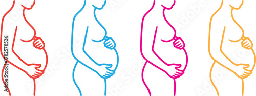 Colorful Pregnant Woman Silhouette