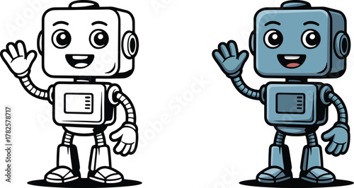 Cute Robot Cartoon Vector