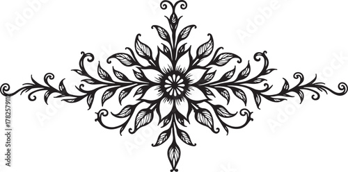 Elegant Floral Ornament Silhouette Vector Bundle