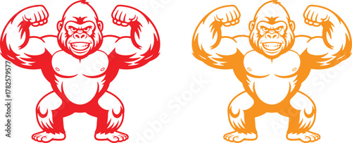 Strong Gorilla Cartoon Mascot
