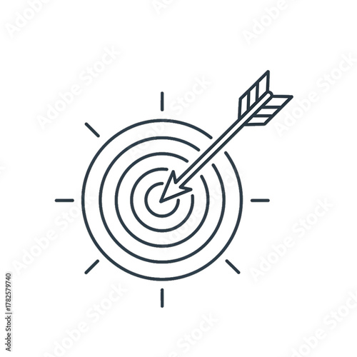 Target with arrow icon symbolizing goal achievement.