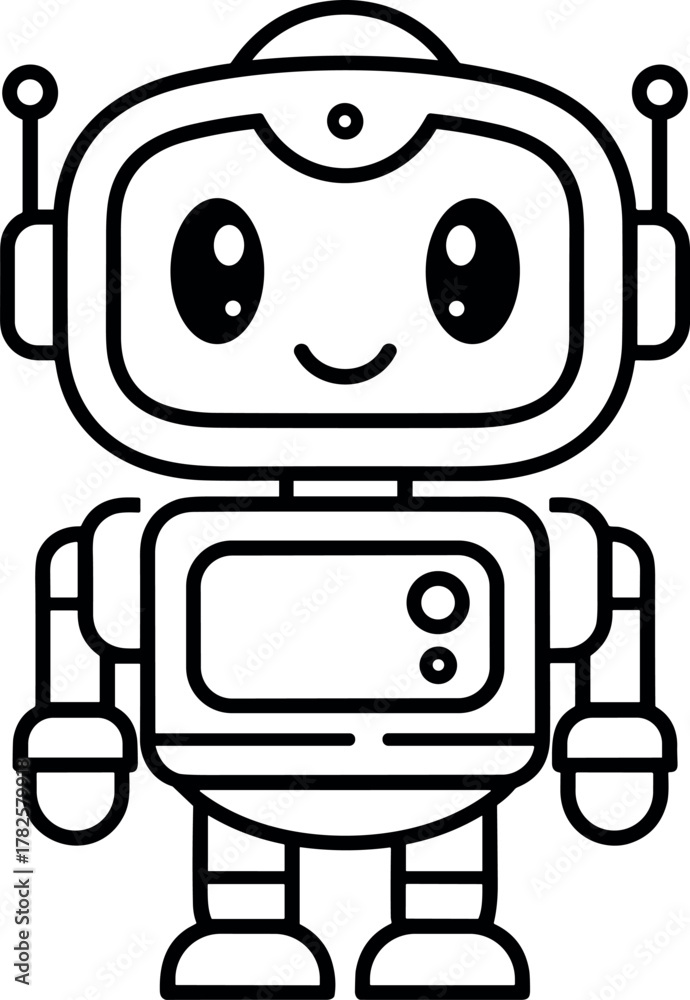 Naklejka premium Cute Robot Illustration