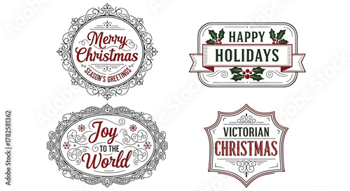 Vintage christmas and new year label, perfect for adding a touch of nostalgia to your designs