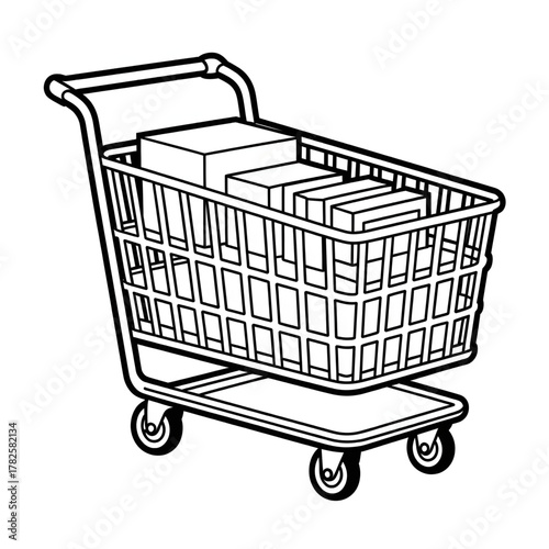 shopping cart isolated on white