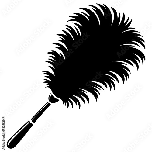 Black silhouette of a feather duster
