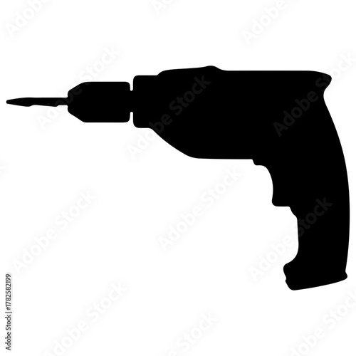 Silhouette of a power drill for construction