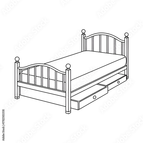 illustration of a bed