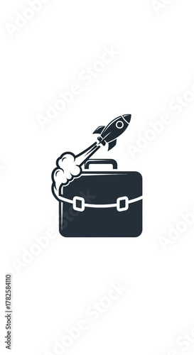 Launch your business forward with this dynamic rocket briefcase symbol of rapid growth and entrepreneurial success