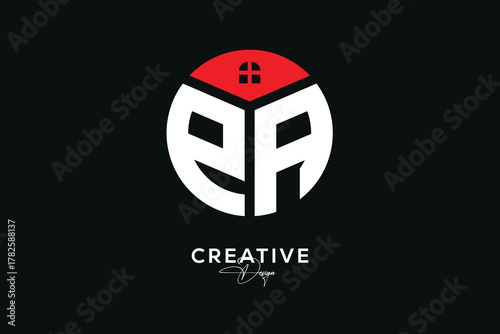 Creative PA Real Estate Monogram Logo Concept Design in Circle Shape	