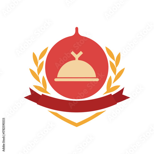 presenting a dish crest vector
