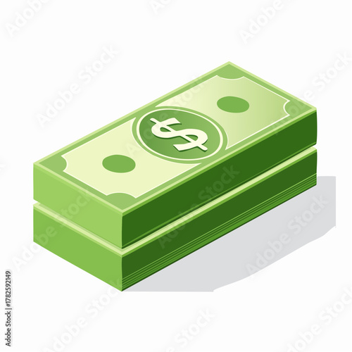 Plusieurs liasses de dollars américain en billets, empilées, isolé sur un fond blanc 