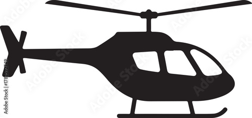 Helicopter vector silhouette icon illustration