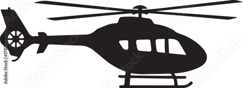 Helicopter vector silhouette icon illustration