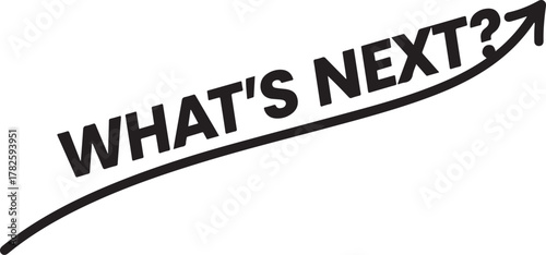 Bold black text question mark arrow upward trajectory vector