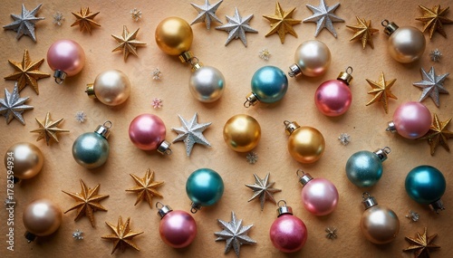 Festive Pastel Vintage Christmas Ornaments