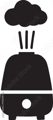   Humidifier cloud mist icon, air moisture, home appliance, freshness, clean air, editable EPS vector.