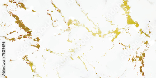 Abstract white marble texture with gold veins isolated on white background