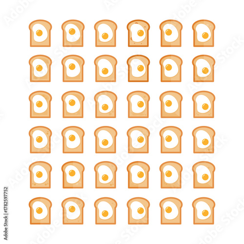 Fried egg served on toast breakfast illustration