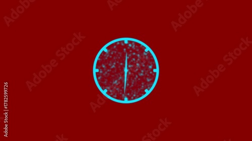 Sophisticated Countdown Timer animation  cc ball action with red background. Analog Clock Counting Down to Deadline..... 