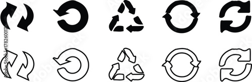 recycling icon set vector illustration arrow sign art 
