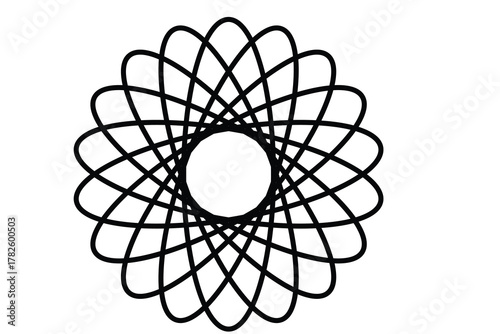 Abstract geometric composition with vibrant color accents and bold typography