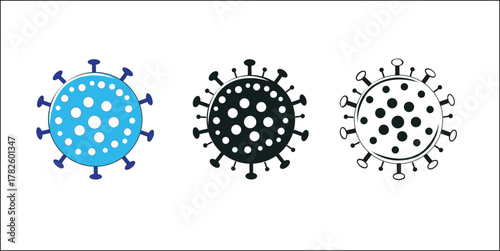 “Bacteria and Virus Structure Design and Symbol Illustration”