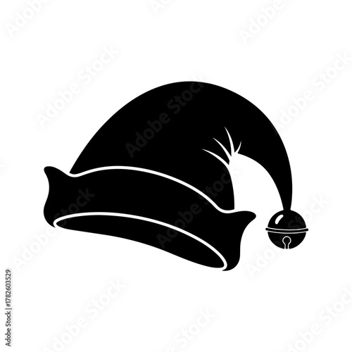 Cheerful Santa hat icon rings in holiday cheer, perfect for festive designs this Christmas season