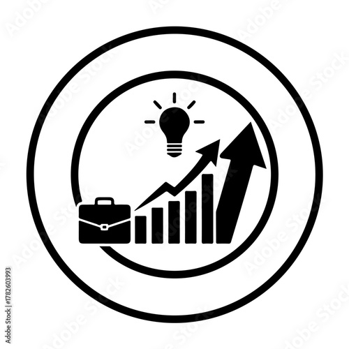 Elevate your business with insightful ideas and soaring growth shown by this graphic icon design