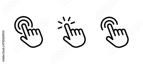 Click hand cursor icon set