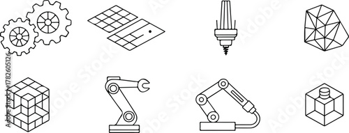 Industrial and Technology Icons gears cogwheels