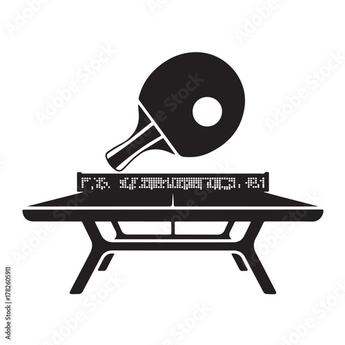 Table tennis equipment with racket and net isolated on white background for sport and recreation activity