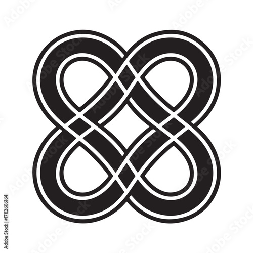 The adinkra symbol of eternity, known as nkonsonkonson, is a symbol of human relations isolated on white background