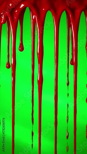 Wallpaper Mural Green Screen red blood dripping down along the transition on background scene 2 with distortion, overlay, glitch, static noise, scan lines black background, 4k animated video loop Torontodigital.ca