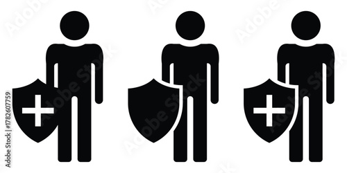 Shield Icon Vector Set – Security, Protection, and Safety Badge Collection