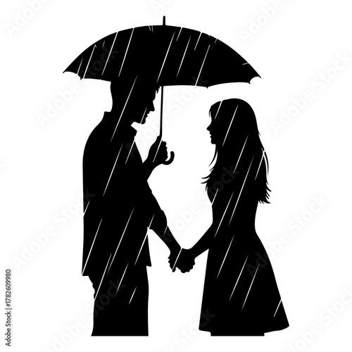 Dynamic black silhouette of a boxer throwing a punch with gloves on for fitness advertising