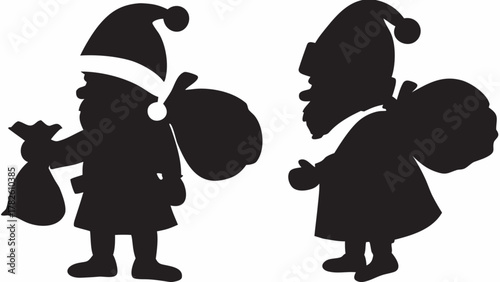 Festive Santa Claus silhouettes delivering gifts bring holiday cheer to your creative projects this season