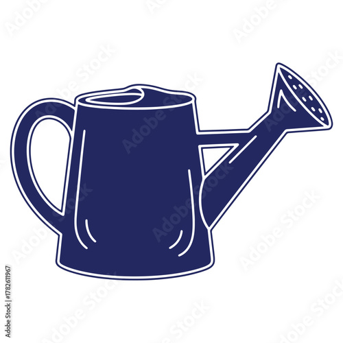 Illustration of a Simple Blue Watering Can for Garden and Plant Care