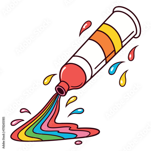  Paint Tube with Drip Vector