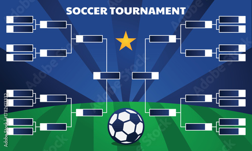 Soccer Tournament Bracket Chart Vector Design for Championship Matches
