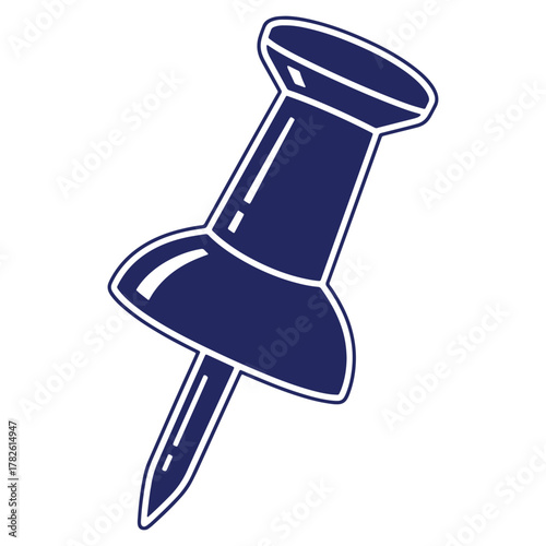 Stylish blue pushpin illustration perfect for presentations and office designs with a clean look