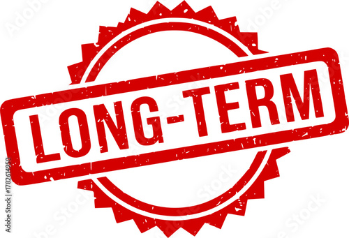 Long term stamp. Red grunge icon stamp illustration vector