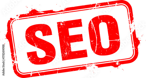 SEO stamp. Red grunge icon stamp illustration vector	